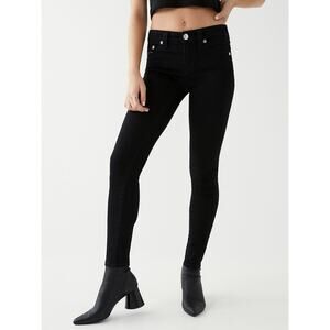 NWT True Religion Black Discusses Swarovski Crystals Studs Super Skinny Jeans 31